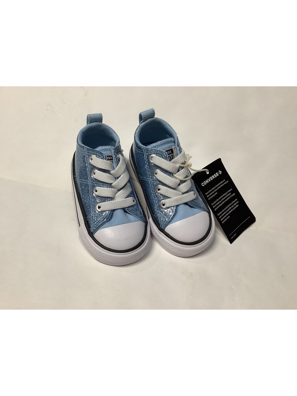 Converse All Star Baby Toddler Blue Glitter Sneakers Size 4